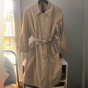 Vintage Fleet Street Trench Coat Women’s 8P Beige. Removable Plaid Lining.